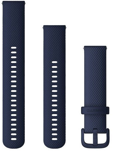 Řemínek Garmin Quick Release 20mm, silikonový, tmavě modrý, černá přezka (Venu, Venu Sq, Venu 2 plus aj.) + prodloužená část