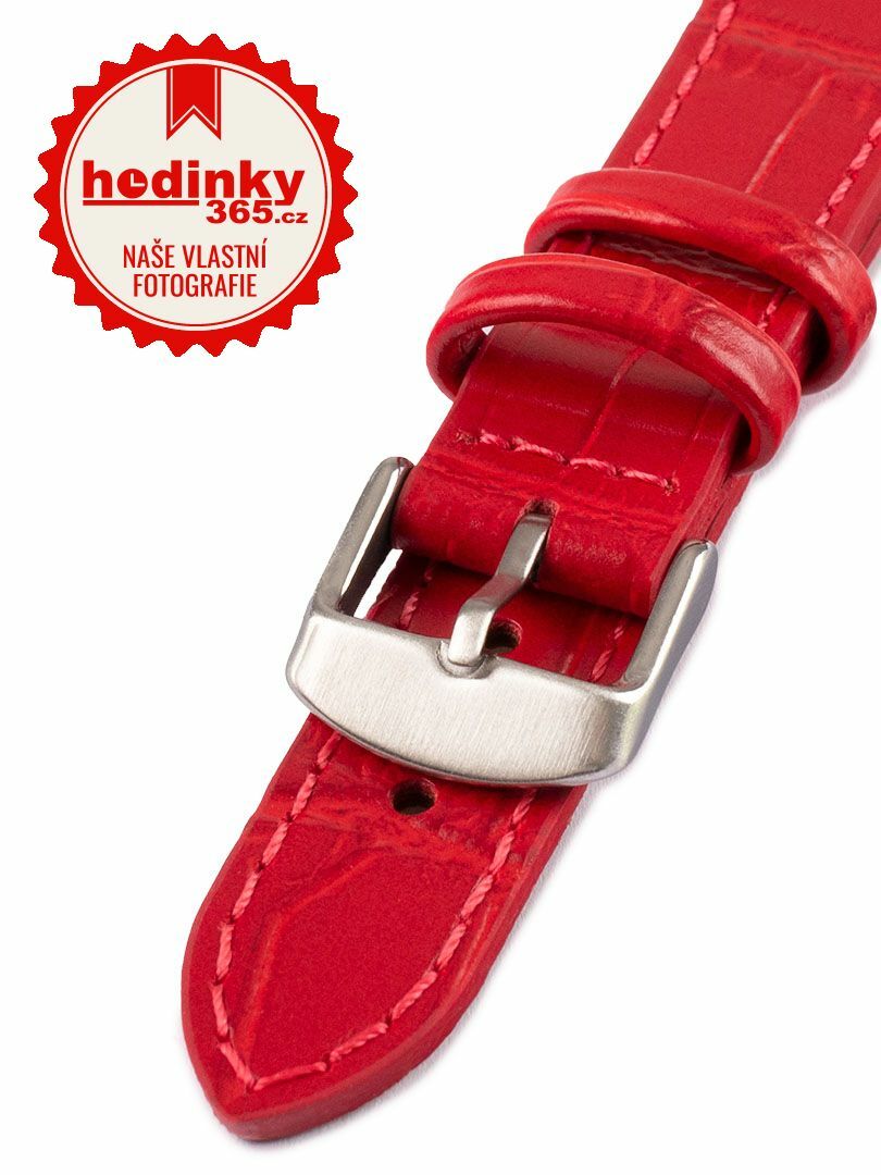 Unisex kožený červený řemínek k hodinkám W-140-E