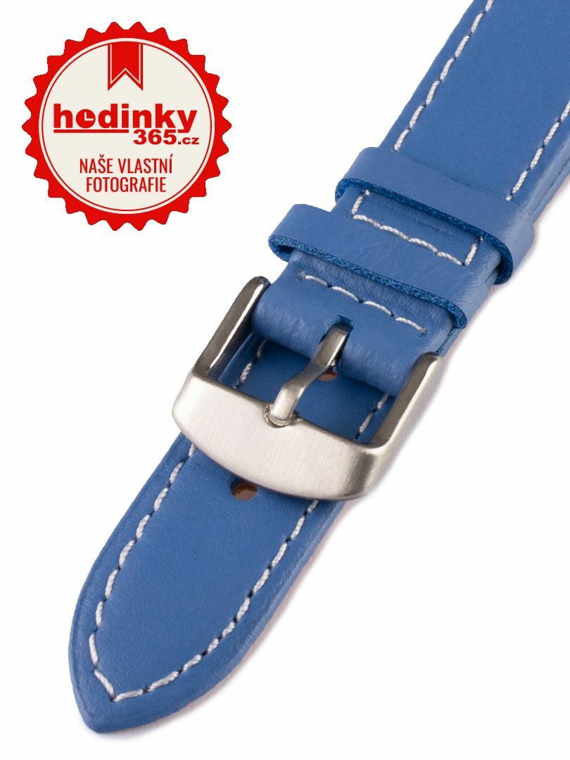 Unisex kožený modrý řemínek k hodinkám W-00-F