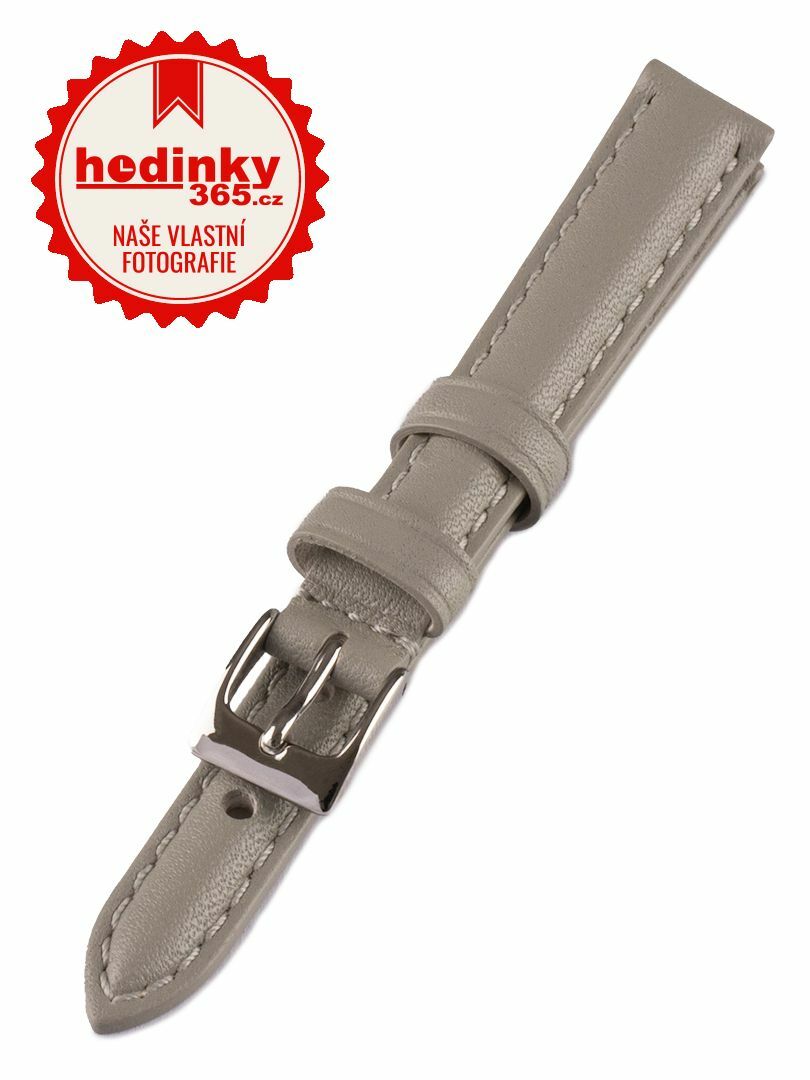 Unisex kožený šedý řemínek HYP-07-G 20 mm