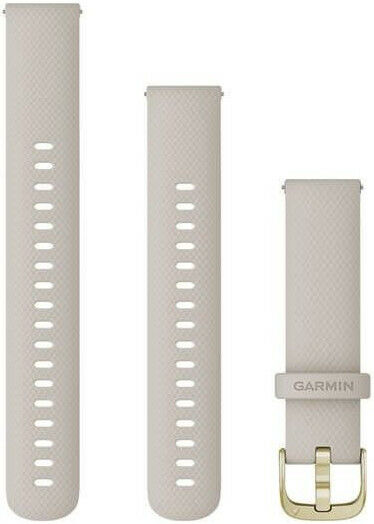 Řemínek Garmin Quick Release 18mm, silikonový, béžový, zlatá přezka (Venu 2S, Vívoactive 4S, Vívomove 3S)
