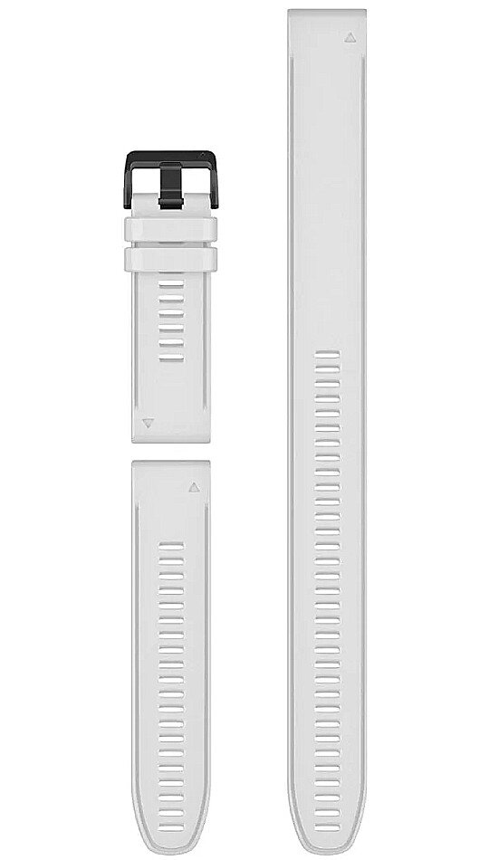 Řemínek Garmin QuickFit 26mm, silikonový, bílý, černá přezka (Fenix 7X/6X/5X, Tactix aj.) sada 3 kusů