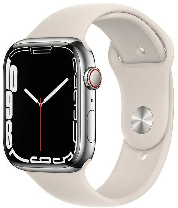 Apple Watch Series 7 GPS + Cellular, 45mm pouzdro ze stříbrného hliníku