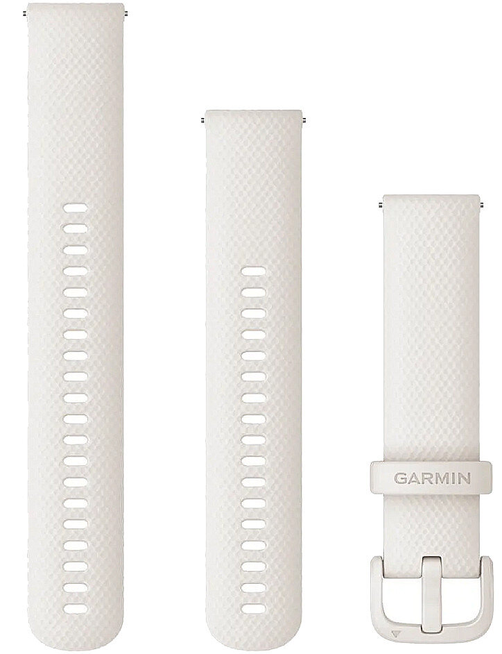 Řemínek Garmin Quick Release 20 mm, silikonový, bílý, bílá přezka (Venu, Venu Sq, Venu 2 plus aj.) + prodloužená část