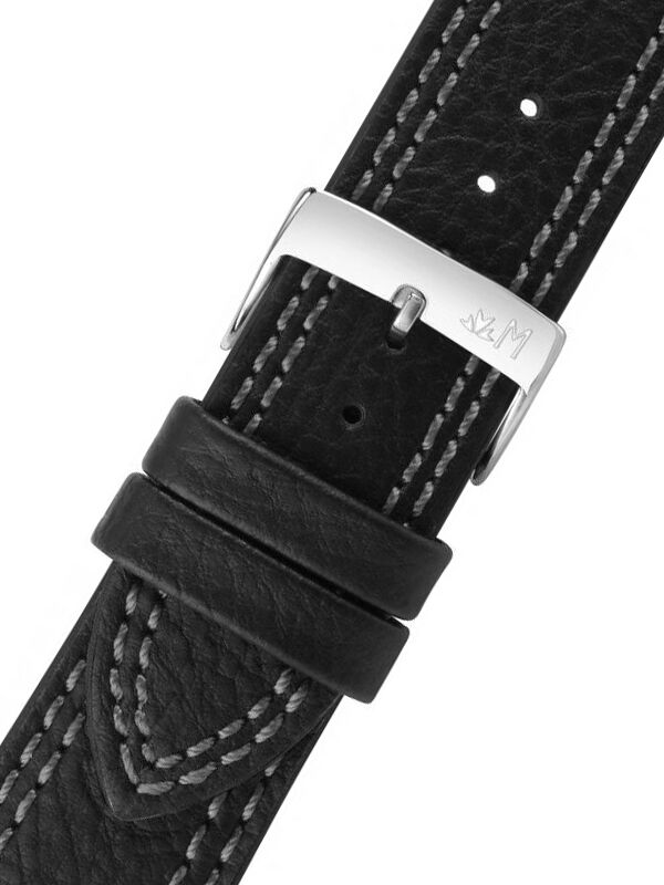 Černo šedý kožený řemínek Morellato Futnet M 5484D14.892 20 mm