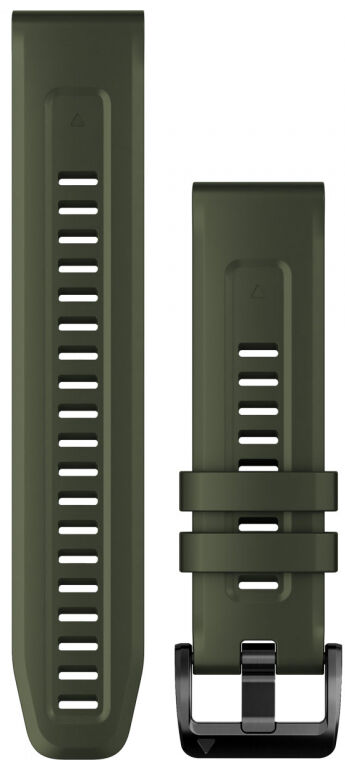 Řemínek Garmin QuickFit 22mm, silikonový, tmavě zelený, černá přezka (Fenix 7/6/5, Epix 2 aj.)