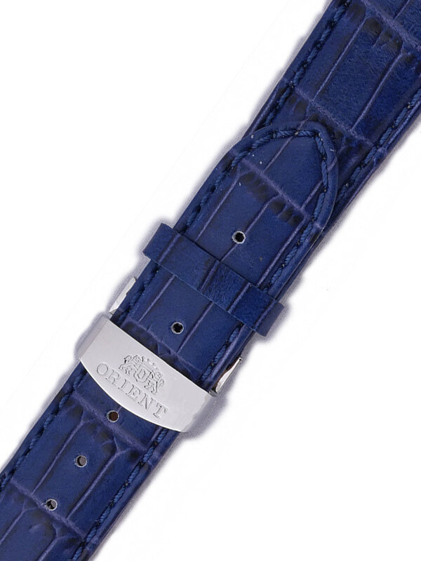 Řemínek Orient UDCGTSD, kožený modrý, stříbrná přezka (pro model CEX0P)