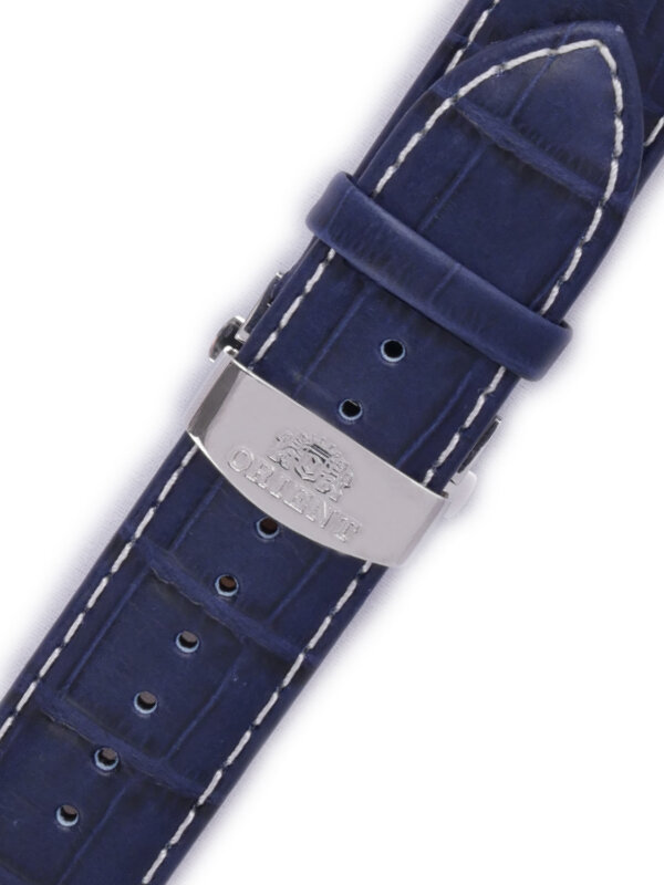 Řemínek Orient UDCYPSD, kožený modrý, stříbrná přezka (pro model CFT00)
