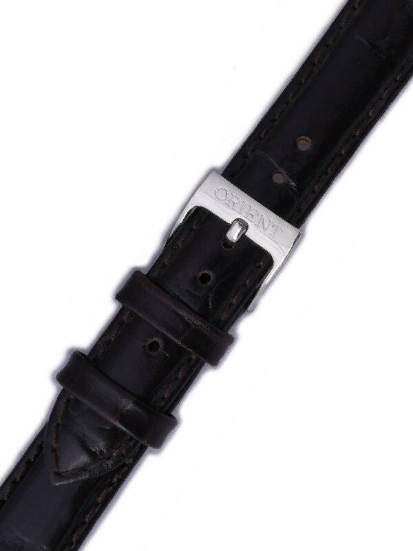 Řemínek Orient UDDNNSC, kožený černý, stříbrná přezka (pro model FNR1Q)
