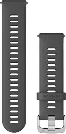 Řemínek Garmin Quick Release 22 mm, silikonový, šedý, stříbrná přezka (Venu, Forerunner 255, Vívoactive 4 aj.)