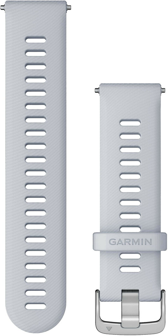 Řemínek Garmin Quick Release 22mm, silikonový, bílý, stříbrná přezka (Venu, Forerunner 255, Vívoactive 4 aj.)