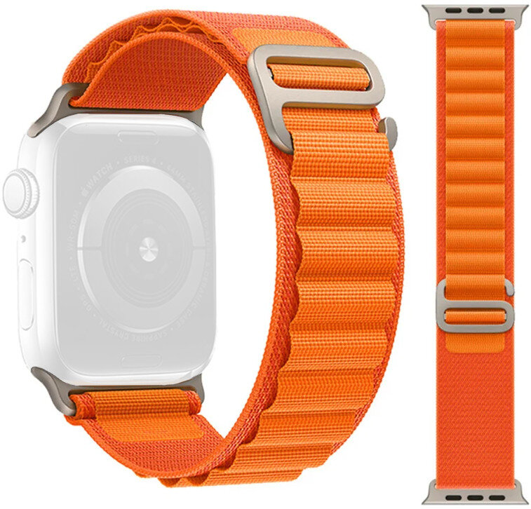 Řemínek pro Apple Watch, textilní, oranžový (pro pouzdra 49/45/44mm)
