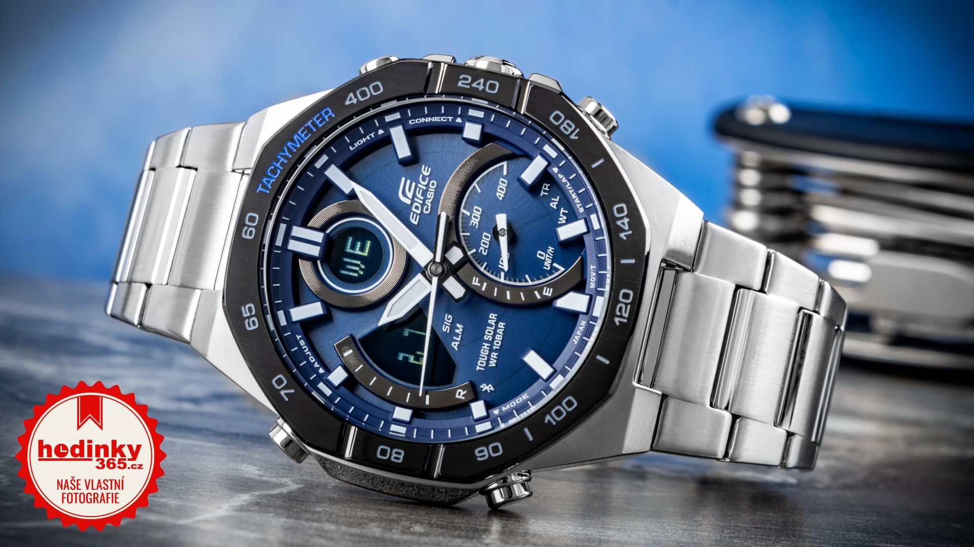 Orologio Casio Uomo ECB-950DB-2AEF | 51,2mm | Bluetooth | Solare | Impermeabile 10 Bar
