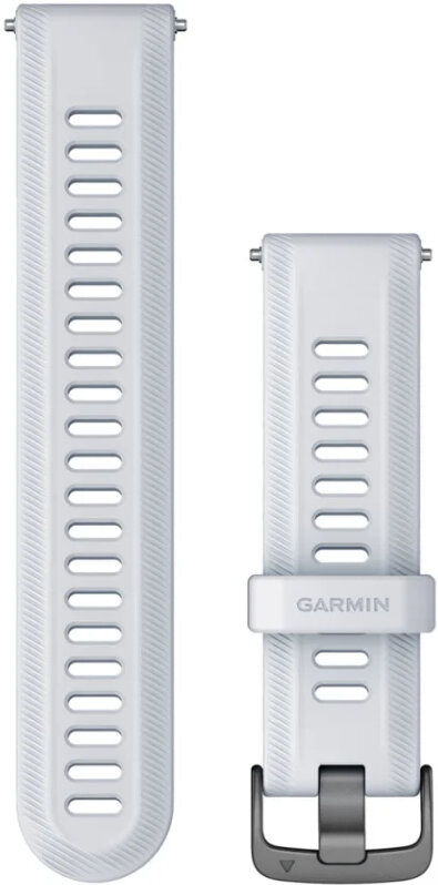 Řemínek Garmin Forerunner, 22mm, silikonový, bílý, šedá přezka
