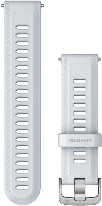 Řemínek Garmin Forerunner, 22mm, silikonový, bílý, stříbrná přezka