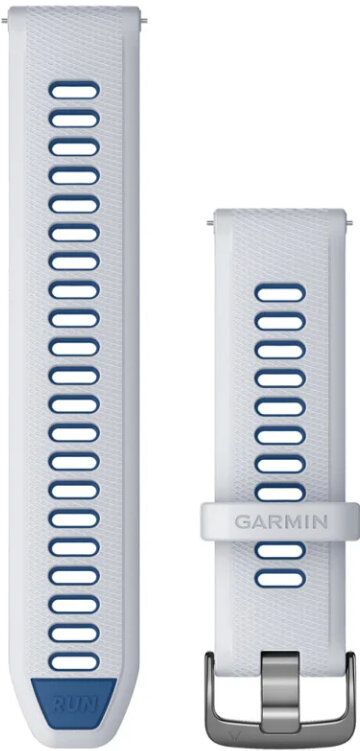 Řemínek Garmin Quick Release 22mm, silikonový, bílý, stříbrná přezka (Venu 3, Forerunner 265, Vívoactive 4 aj.)