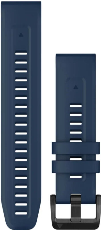 Řemínek Garmin QuickFit 22mm, silikonový, tmavě modrý, černá přezka (Fenix 7/6/5, Epix 2, MARQ 2 aj.)