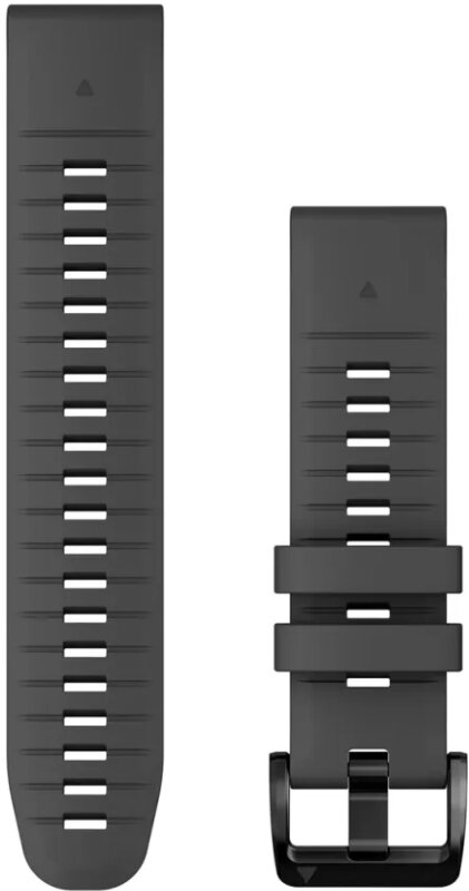 Řemínek Garmin QuickFit 22mm, silikonový, tmavě šedý, černá přezka (Fenix 7/6/5, Epix 2 aj.)