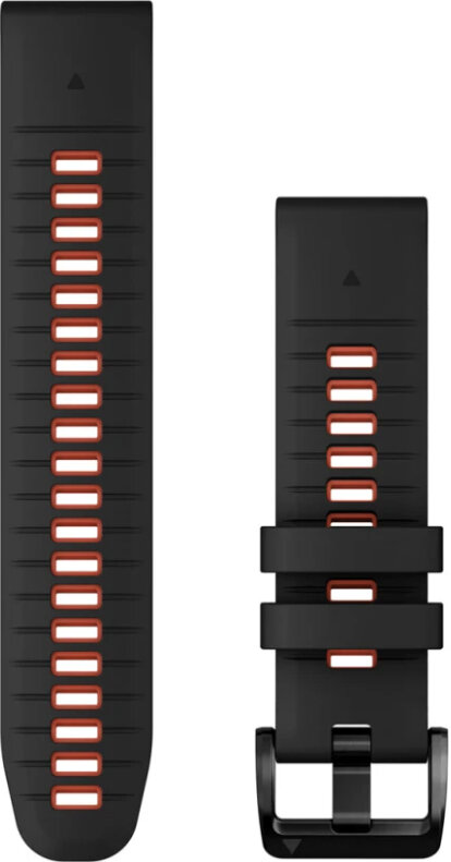 Řemínek Garmin QuickFit 22mm, silikonový, černý/červený, černá přezka (Fenix 7/6/5, Epix 2 aj.)
