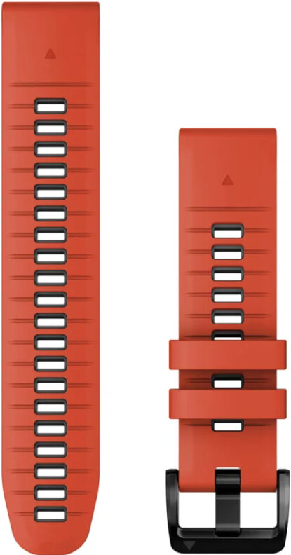 Řemínek Garmin QuickFit 22mm, silikonový, červený/černý, černá přezka (Fenix 7/6/5, Epix 2 aj.)