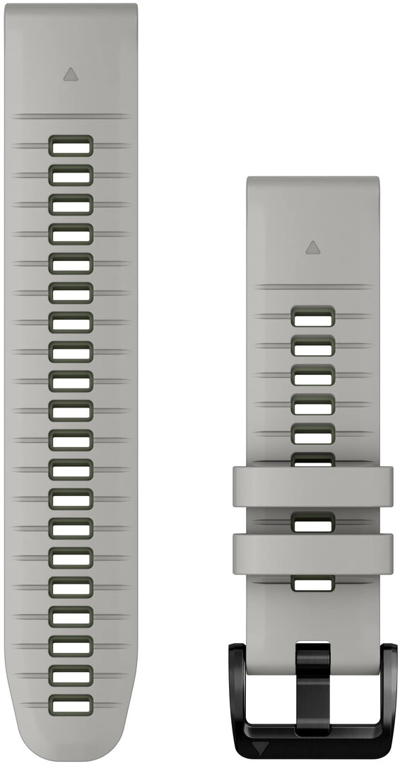 Řemínek Garmin Quickfit 22mm, silikonový, zeleno-šedý, černá přezka (Fenix 7/6/5, Epix 2, MARQ aj.)