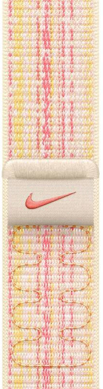Sportovní provlékací řemínek Apple, textilní, hvězdně bílý / růžový, pro pouzdra 42/44/45/49 mm