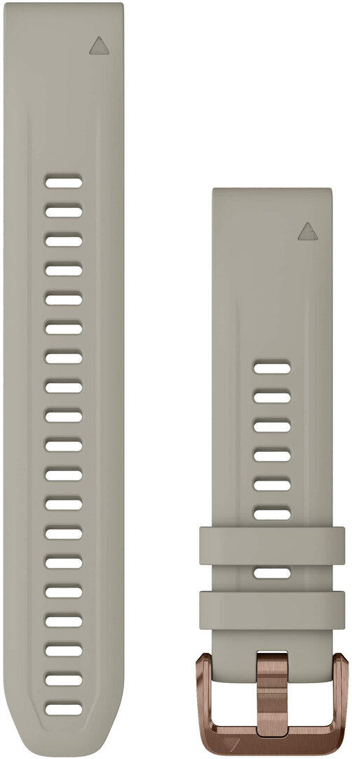 Řemínek Garmin QuickFit 20mm, silikonový, šedý, hnědá přezka (Fenix 7S/6S/5S) (3-dílná potápěčská sada)