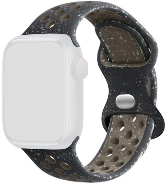 Řemínek pro Apple Watch 42/44/45mm, silikonový sportovní, černý