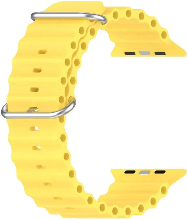Řemínek pro Apple Watch, silikonový, žlutý (pro pouzdra 42/44/45/49mm)