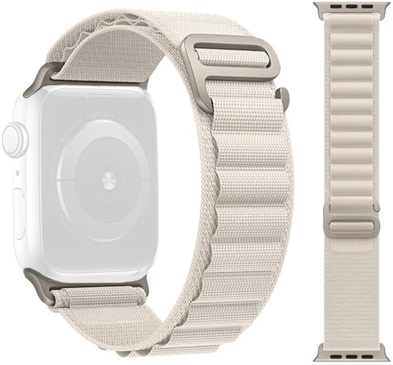 Řemínek pro Apple Watch, textilní, bílý (pro pouzdra 49/45/44mm)