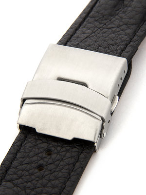 Pánský kožený černý řemínek k hodinkám W-053-A2