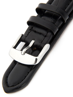 Pánský kožený černý řemínek k hodinkám ZC-75