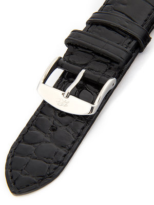 Pánský kožený černý řemínek k hodinkám ZRC-BK2