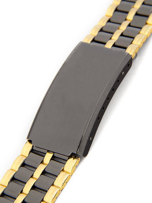 Unisex kovový černo-zlatý náramek na hodinky AU-091