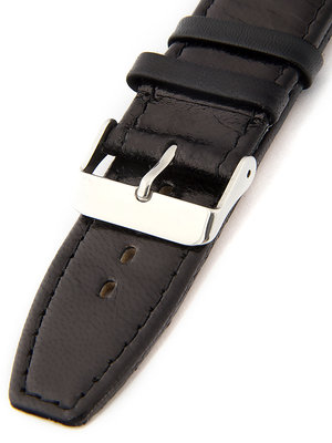 Unisex kožený černý řemínek k hodinkám W-309-L1