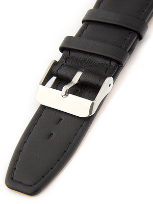 Unisex kožený černý řemínek k hodinkám W-309-L