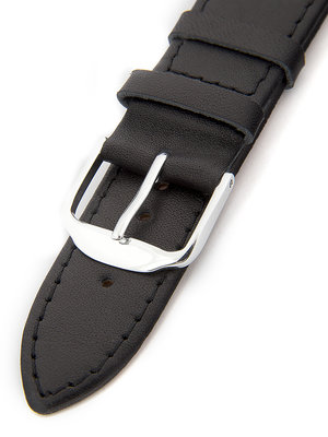 Unisex kožený černý řemínek k hodinkám W-A1