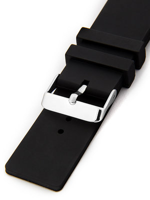 Unisex silikonový černý řemínek k hodinkám SC-04A