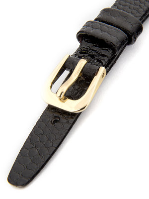 Dámský kožený černý řemínek k hodinkám R3-BK2