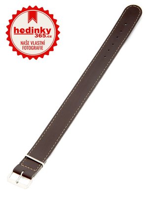 Unisex koženkový tmavě hnědý řemínek k hodinkám R4-DBR2