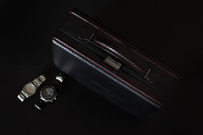 Kazeta na hodinky Friedrich Lederwaren Carbon 32054-2