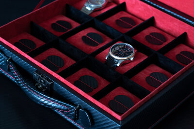 Kazeta na hodinky Friedrich Lederwaren Carbon 32054-2