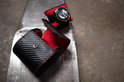 Pouzdro na hodinky Friedrich Lederwaren Carbon 32057-2