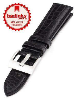 Unisex černý řemínek k hodinkám z krokodýlí kůže Condor 667.01RW