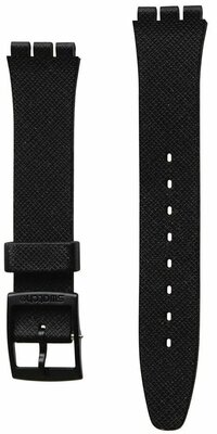 Unisex černý silikonový řemínek k hodinkám Swatch AGB753