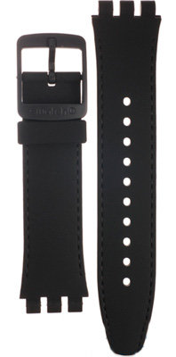 Unisex černý silikonový řemínek k hodinkám Swatch ASUTB402