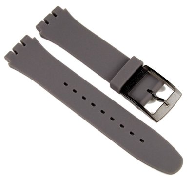 Unisex šedý silikonový řemínek k hodinkám Swatch ASUOM702
