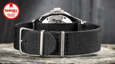 Nylonový řemínek Ricardo, černý, NATO