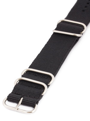 Unisex textilní černý Heavy Duty řemínek k hodinkám 155579-č