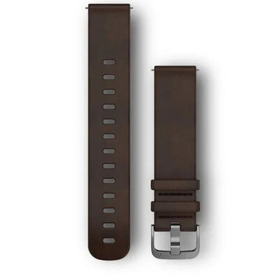 Kožený řemínek Garmin 20mm (pro Venu, Venu Sq, Venu 2 plus aj.), hnědý V2, Quick Release, 010-12691-01